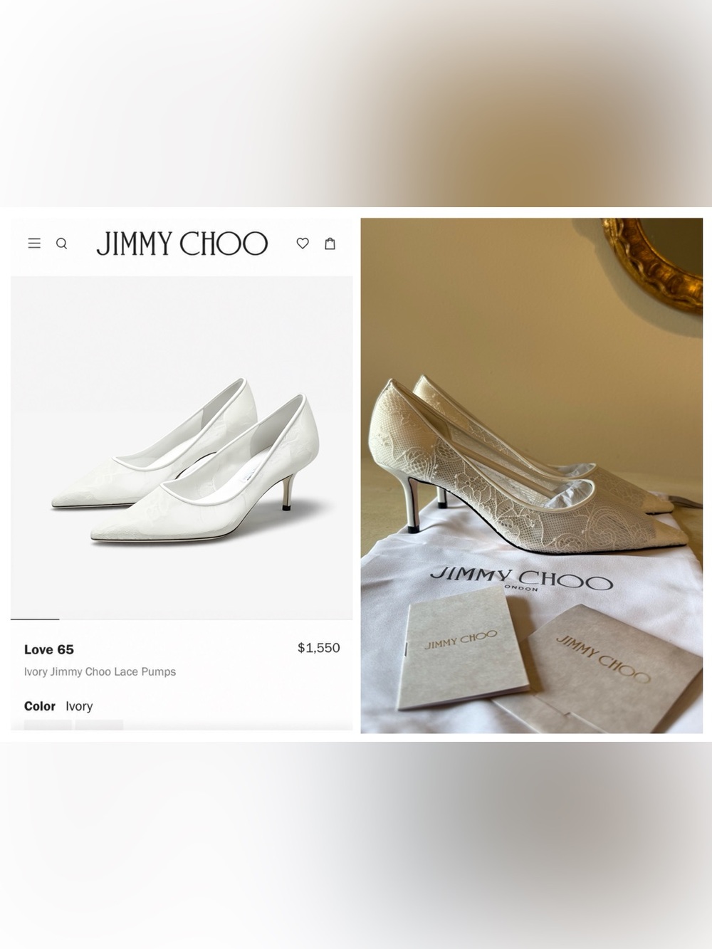 Jimmy Choo Ivory Lace Pumps